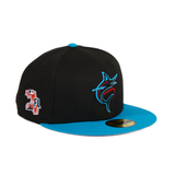 Pre-Order Exclusive New Era 59Fifty Florida Marlins Batting Practice Spring Training 2020 Patch Hat - 2T Black, Blue