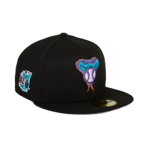 Pre-Order Exclusive New Era 59Fifty Arizona Diamondbacks Snake Head Spring Training 2020 Patch Hat - Black, Teal, & Purple