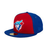 Pre-Order Exclusive New Era 59Fifty Toronto Blue Jays 1993 Spring Training 2020 Patch Rail Hat - Red, Royal Blue