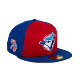 Pre-Order Exclusive New Era 59Fifty Toronto Blue Jays 1993 Spring Training 2020 Patch Rail Hat - Red, Royal Blue