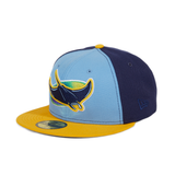 Pre-Order Exclusive New Era 59Fifty Tampa Bay Rays Alternate Spring Training 2020 Patch Rail Hat - Light Blue, Light Navy & Gold