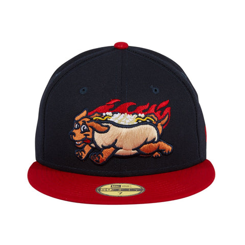 New Era 59Fifty Pawtucket Hot Wiener Hat - 2T Navy Red