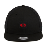 New Era 9Fifty San Francisco 49ers Shanahan Logo Trucker Snapback Hat - Black