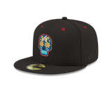 Pre-order Exclusive New Era 59Fifty Atlanta Braves Neon Sugar Skull Hat - Black