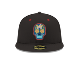 Pre-order Exclusive New Era 59Fifty Atlanta Braves Neon Sugar Skull Hat - Black