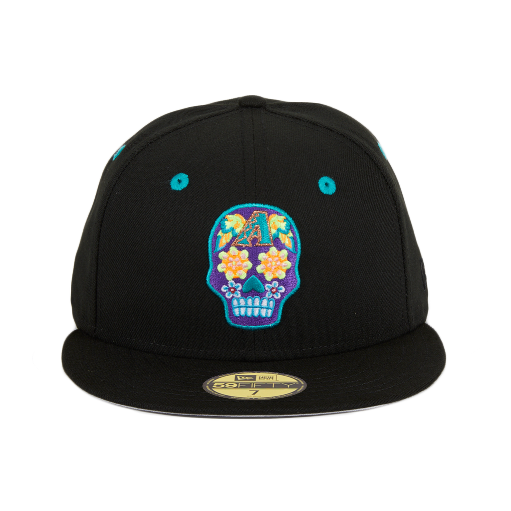 Pre-order Exclusive New Era 59Fifty Arizona Diamondbacks Neon Sugar Skull Hat - Black