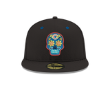 Pre-order Exclusive New Era 59Fifty Chicago Cubs Neon Sugar Skull Hat - Black