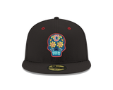 Pre-order Exclusive New Era 59Fifty Cleveland Indians Neon Sugar Skull Hat - Black