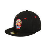 Pre-order Exclusive New Era 59Fifty Los Angeles Angels Neon Sugar Skull Hat - Black