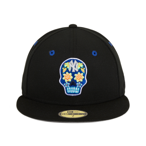 Pre-order Exclusive New Era 59Fifty New York Yankees Neon Sugar Skull Hat - Black