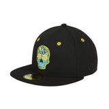 Pre-order Exclusive New Era 59Fifty Oakland Athletics Neon Sugar Skull Hat - Black