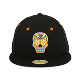 Pre-order Exclusive New Era 59Fifty San Francisco Giants Neon Sugar Skull Hat - Black