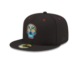 Pre-order Exclusive New Era 59Fifty Texas Rangers Neon Sugar Skull Hat - Black