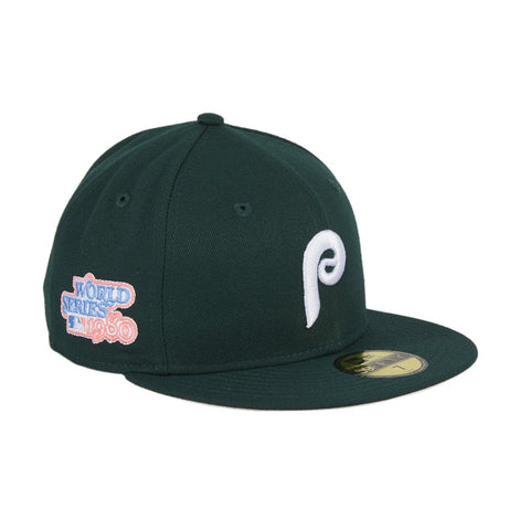 Pre-Order Exclusive New Era 59Fifty Philadelphia Phillies World Series 1980 Patch w/ Pink UV Hat - Green