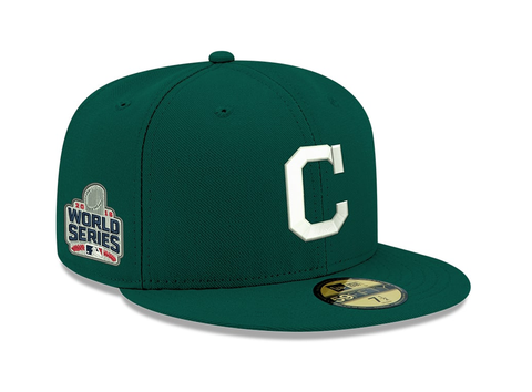 Pre-Order Exclusive New Era 59Fifty Cleveland Indians 2016 World Series Patch w/ Pink UV Hat - Green