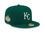 Pre-Order Exclusive New Era 59Fifty Kansas City Royals 2015 World Series Patch w/ Pink UV Hat - Green