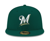 Pre-Order Exclusive New Era 59Fifty Milwaukee Brewers 40th Anniversary Patch w/ Pink UV Hat - Green