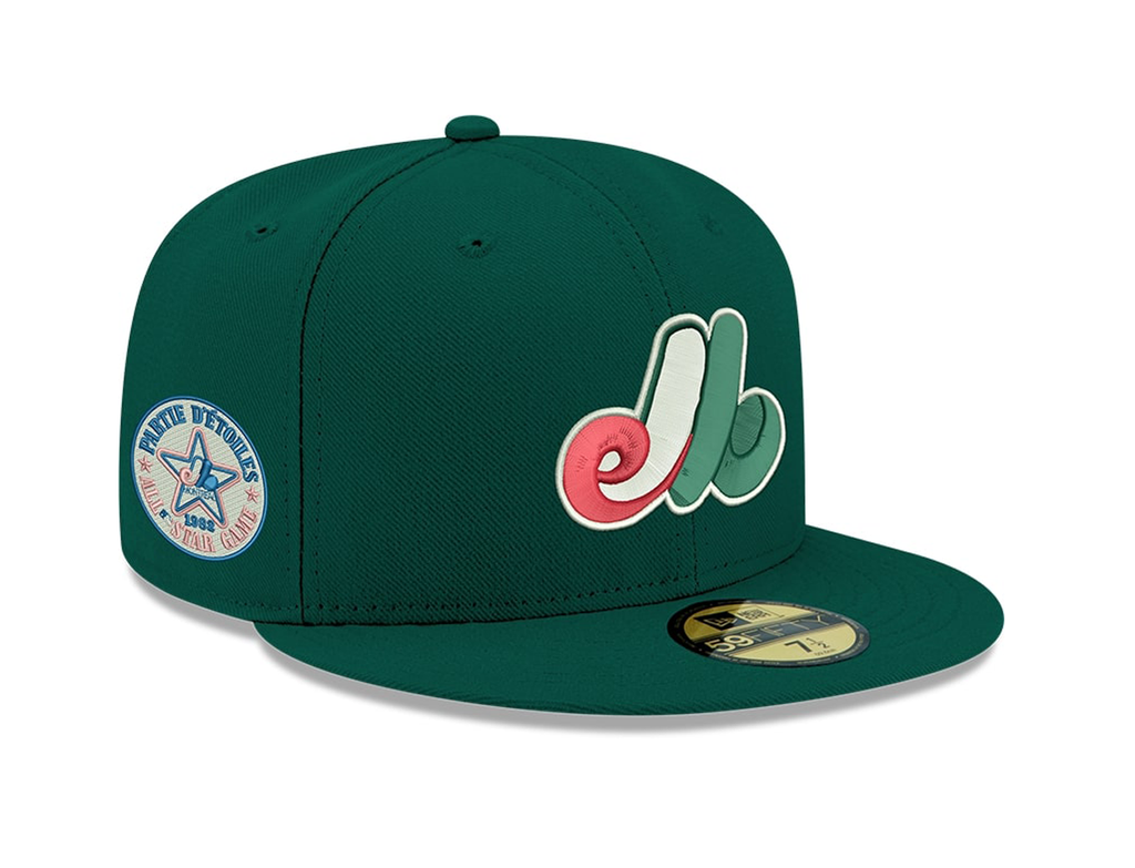 Pre-Order Exclusive New Era 59Fifty Montreal Expos 1982 All Star Game Patch w/ Pink UV Hat - Green