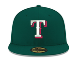 Pre-Order Exclusive New Era 59Fifty Texas Rangers 2011 World Series Patch w/ Pink UV Hat - Green