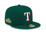 Pre-Order Exclusive New Era 59Fifty Texas Rangers 2011 World Series Patch w/ Pink UV Hat - Green