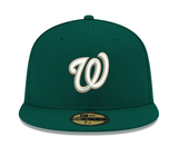 Pre-Order Exclusive New Era 59Fifty Washington Nationals 10th Anniversary Patch w/ Pink UV Hat - Green