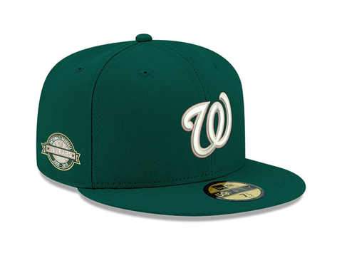 Pre-Order Exclusive New Era 59Fifty Washington Nationals 10th Anniversary Patch w/ Pink UV Hat - Green