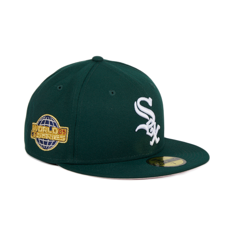 Pre-Order Exclusive New Era 59Fifty Chicago White Sox 2005 World Series Patch w/ Pink UV Hat - Green