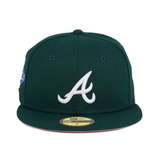 Pre-Order Exclusive New Era 59Fifty Atlanta Braves 1992 World Series Patch w/ Pink UV Hat - Green