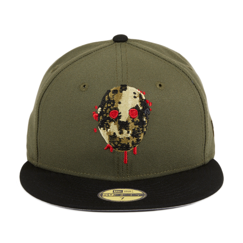 New Era 59Fifty Jason Voorhees Bleed Hat - 2T Olive, Black