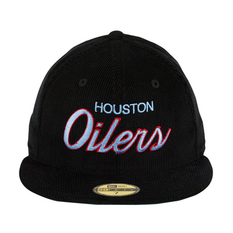 Exclusive New Era 59Fifty Houston Oilers Corduroy Script Snapback - Black