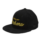 Exclusive New Era 59Fifty Green Bay Packers Script Corduroy Hat - Black