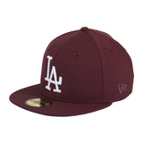 Exclusive New Era 59Fifty Los Angeles Dodgers 1963 World Series Patch Hat - Maroon, White