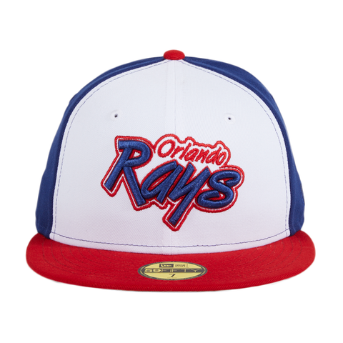 Exclusive New Era 59Fifty Orlando Rays Rail Hat - White, Royal, Red