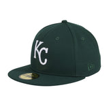 Exclusive New Era 59Fifty Kansas City Royals 50th Anniversary Patch w/ Light Blue UV Hat - Green, White