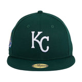 Exclusive New Era 59Fifty Kansas City Royals 50th Anniversary Patch w/ Light Blue UV Hat - Green, White