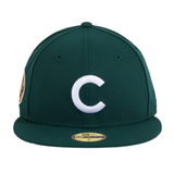 Exclusive New Era 59Fifty Chicago Cubs 1908 World Series Patch W/ Light Blue UV Hat - Green, White