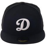 New Era 59Fifty Los Angeles Dodgers D Fitted Hat - Black, White