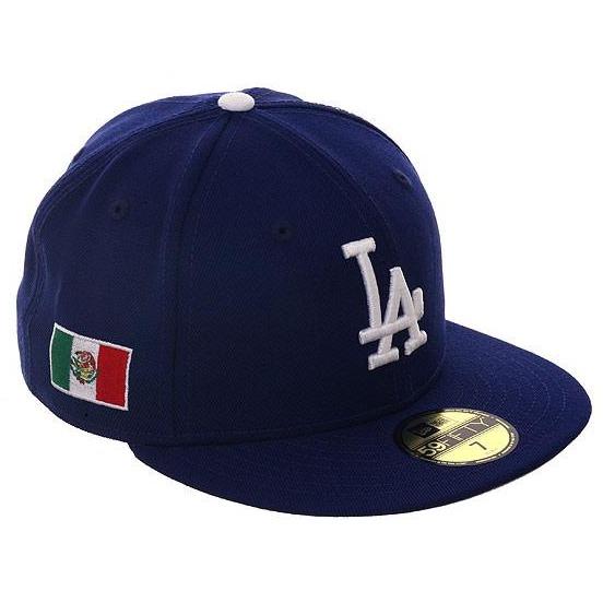 Exclusive New Era 59Fifty Los Angeles Dodgers Mexico Flag Hat - Royal