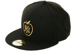 Exclusive New Era 59Fifty New York Yankees Apple Hat - Black, Metallic Gold