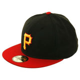 Hat Club Exclusive New Era 59Fifty Pittsburgh Pirates w/ Gray Undervisor Fitted Hat - 2T Black, Red