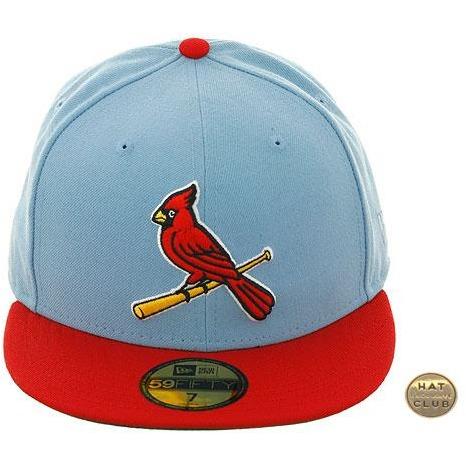 Exclusive New Era St. Louis Cardinals Alternate Hat - 2T Light Blue, Red