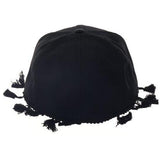 Black Scale Tassel Fitted Hat - Black.